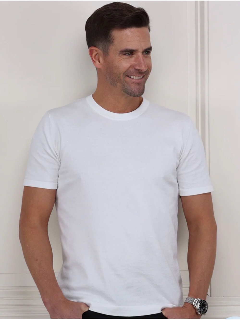 Collar & Co. | Men’s L | Lucca Luxury Touch Cotton and Silk T-Shirt White NWOT